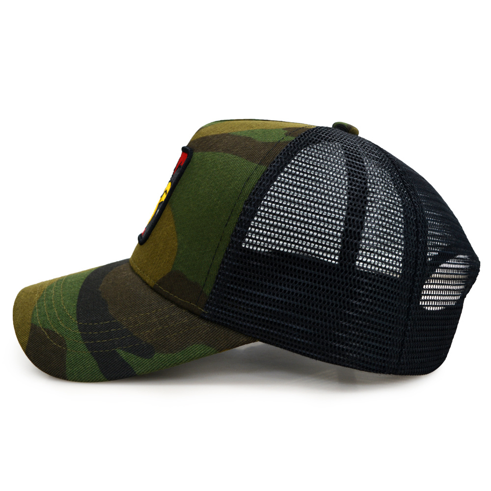 High quality animal embroidered 5 Panels Mesh Trucker Hat High quality animal embroidered 5 Panels Mesh Trucker Hat