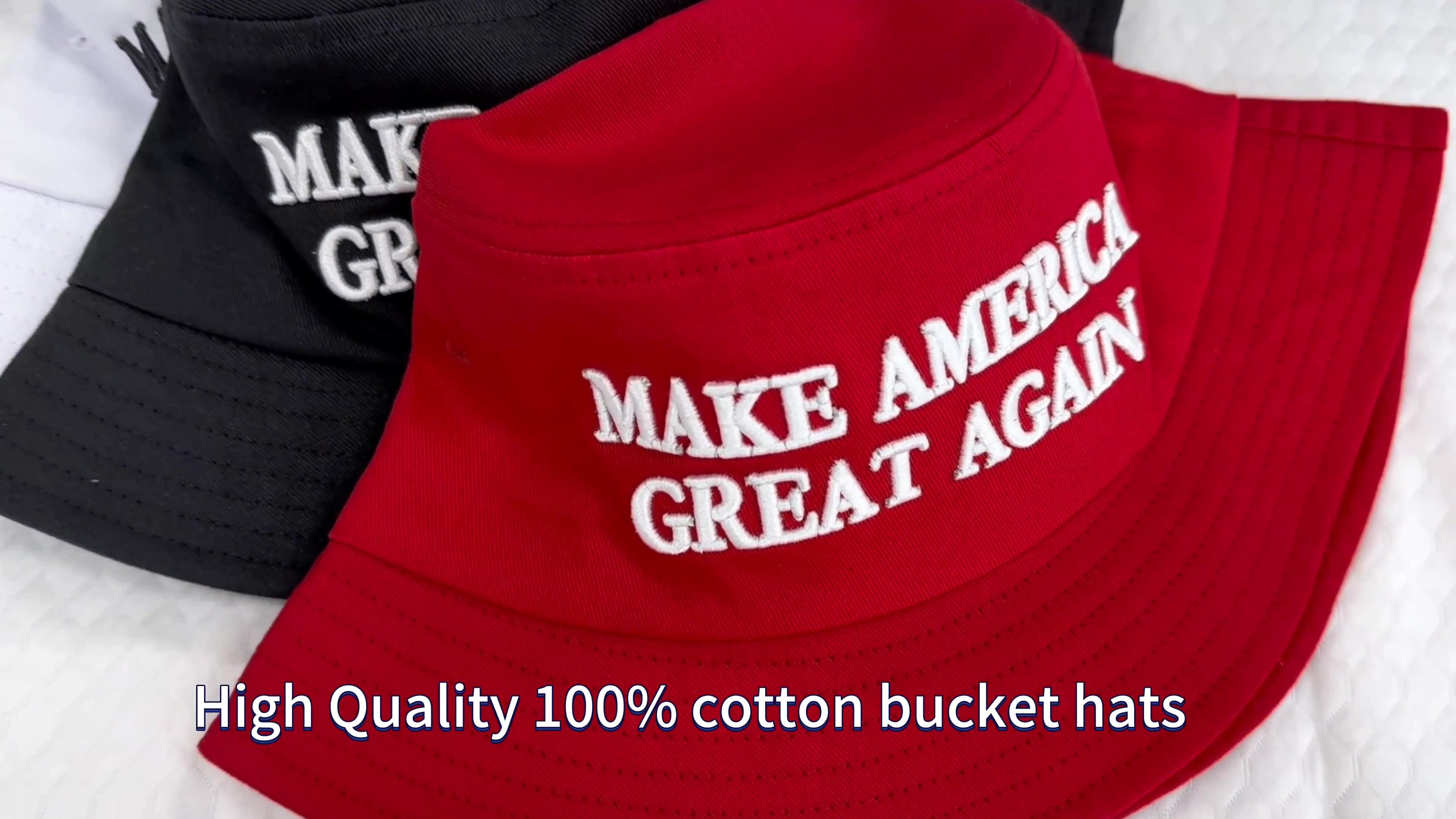 3D Embroidery Logo USA Election Make America Great Again Bucket Hats 3D Embroidery Logo USA Election Make America Great Again Bucket Hats