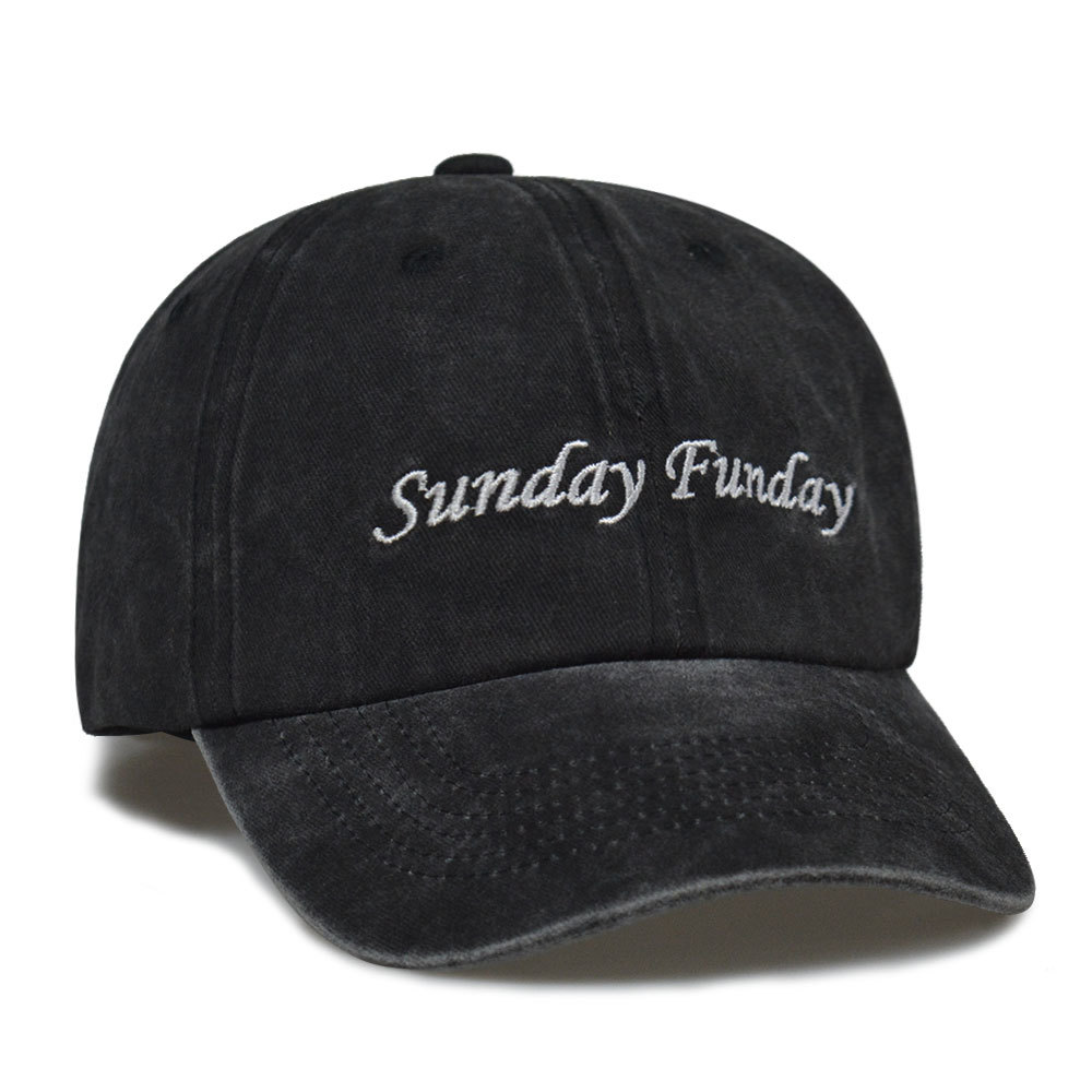 Distressed baseball cap with custom logo