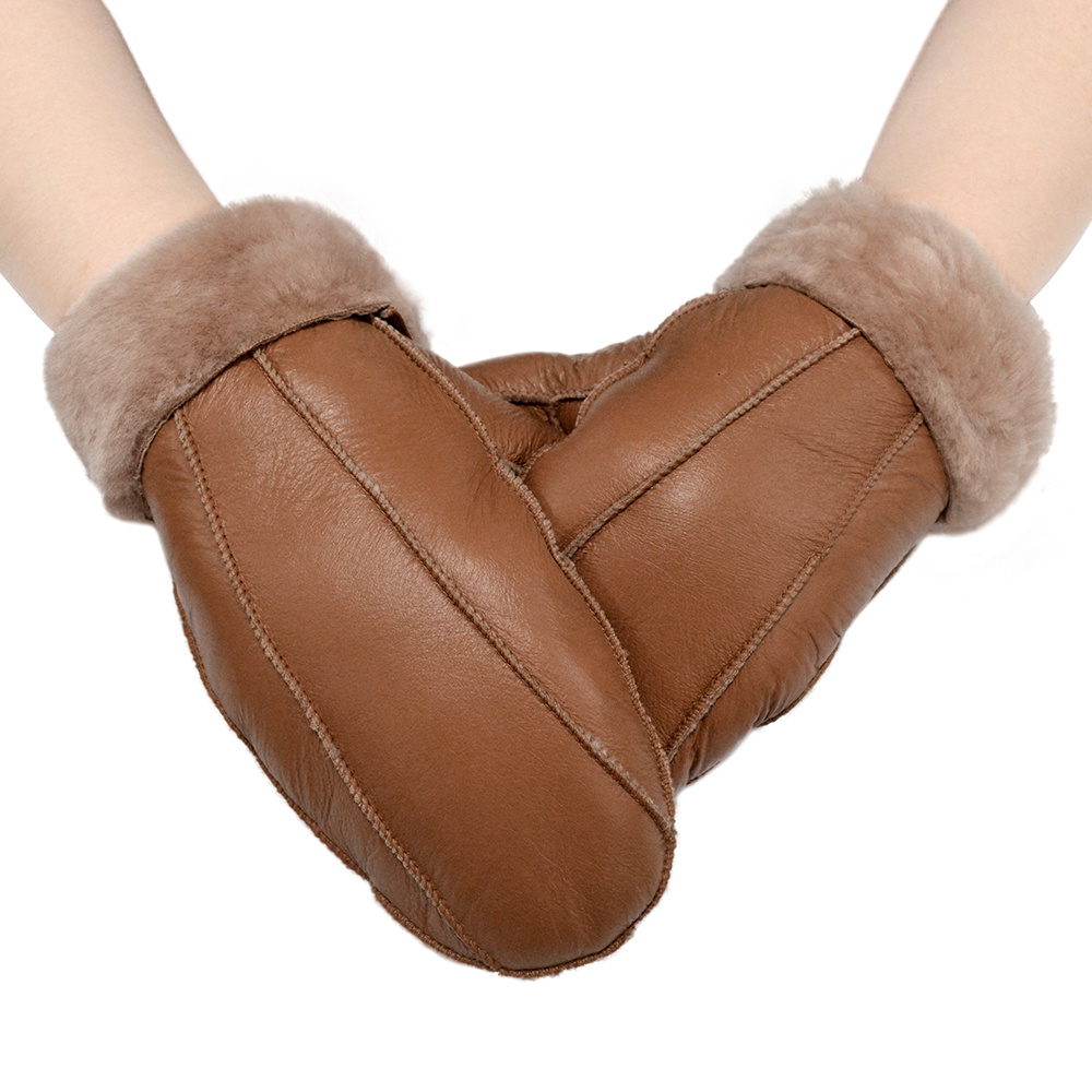 Fur Gloves Sheepskin leather gloves