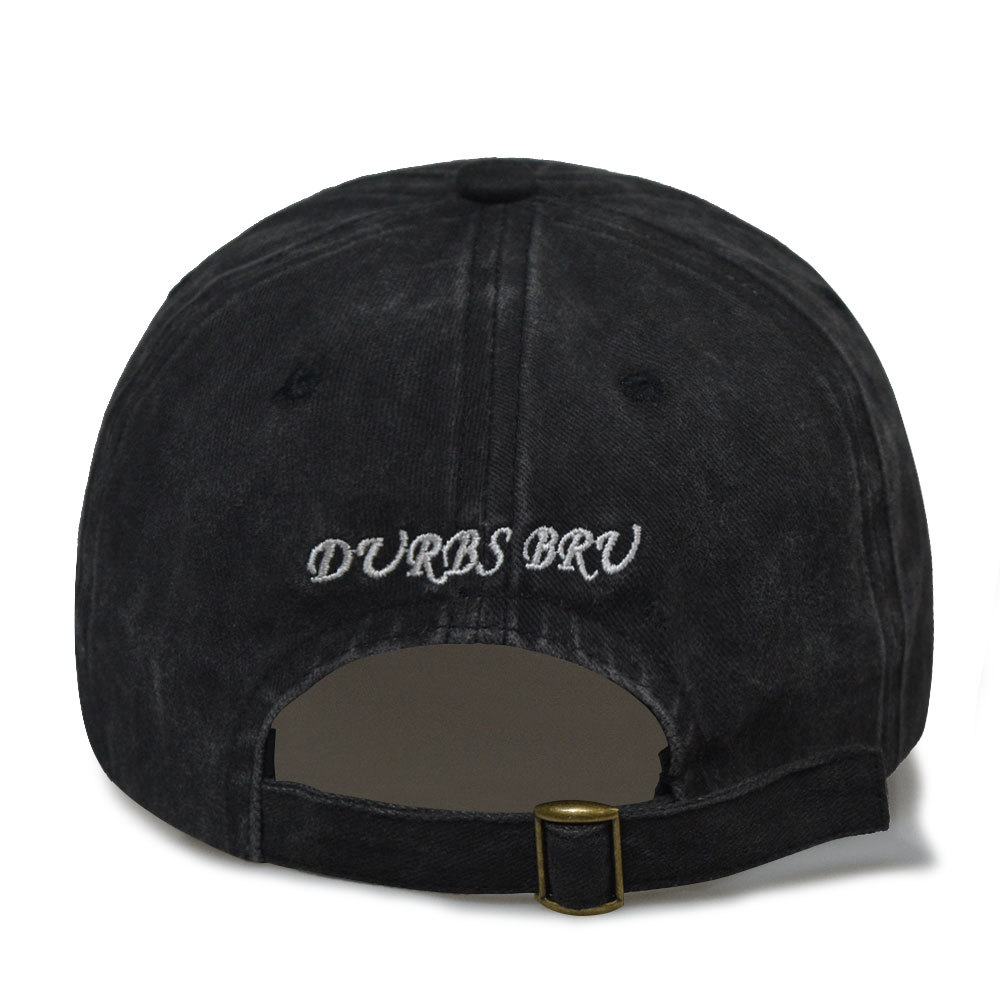 Distressed baseball cap with custom logo