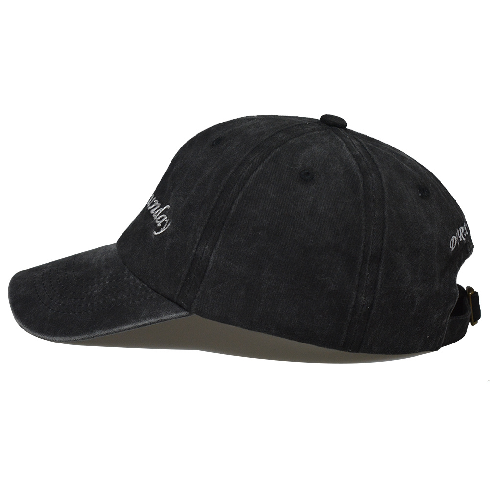 Distressed baseball cap with custom logo