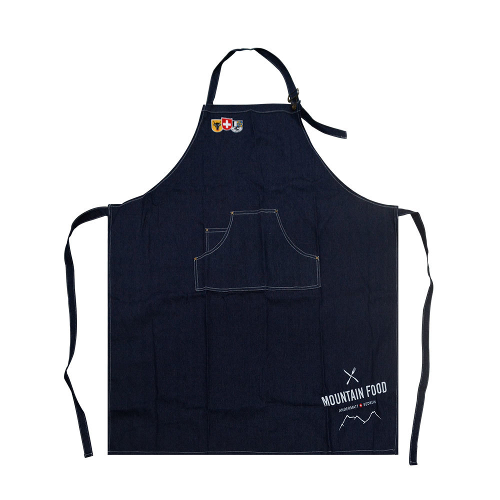 Factory Denim Apron Embroidered Heavy Duty Work Apron for Men Women with Pockets