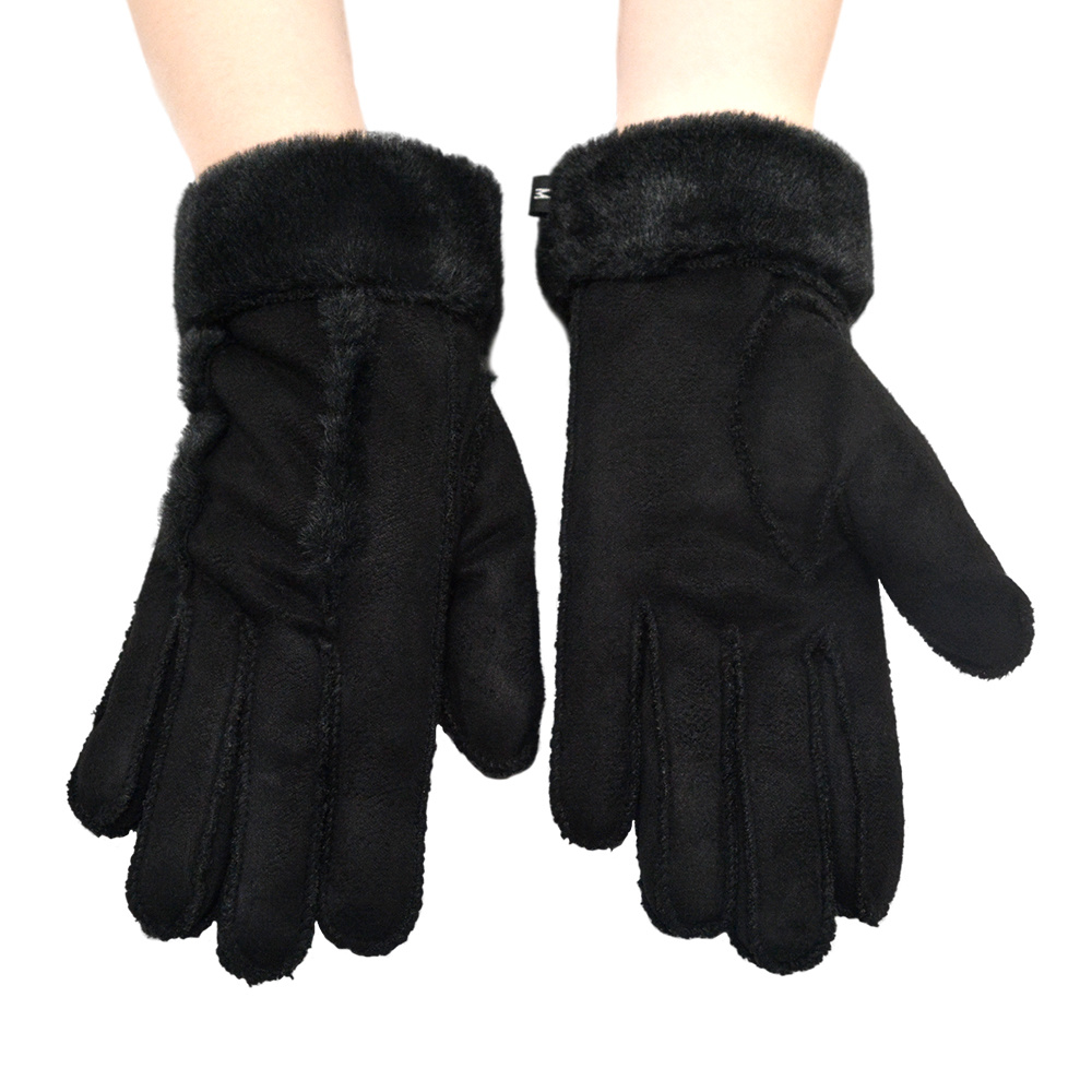 Winter Suede Gloves Five Finger Gloves 