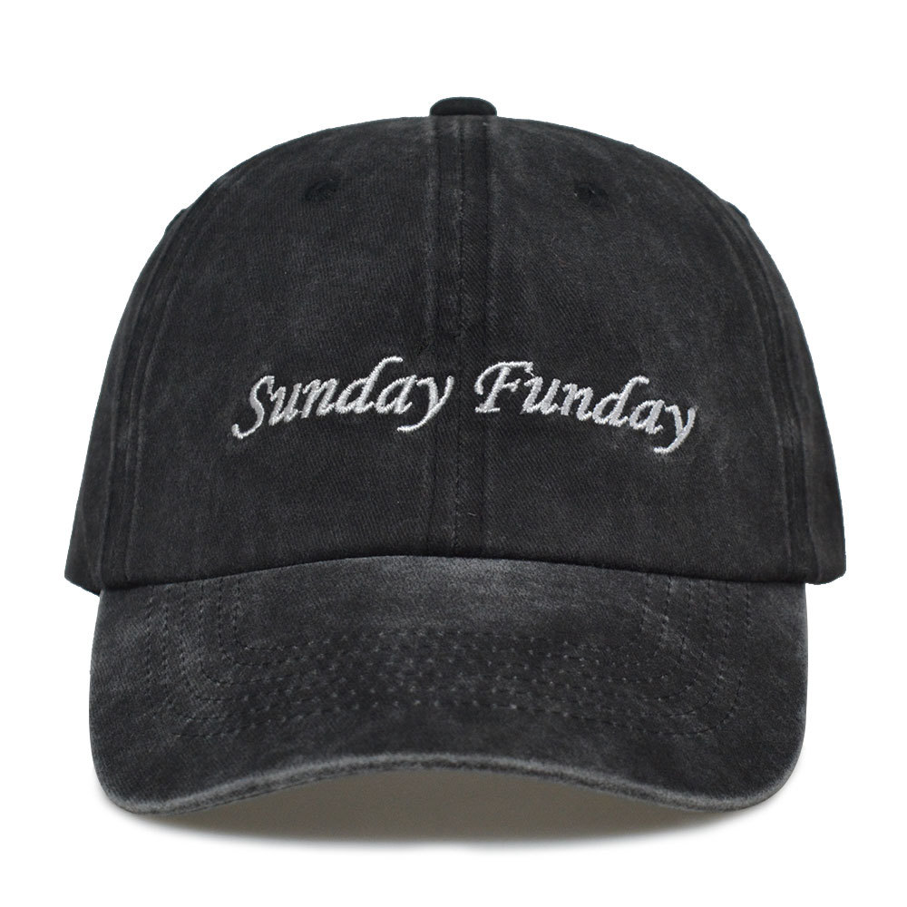 Distressed baseball cap with custom logo