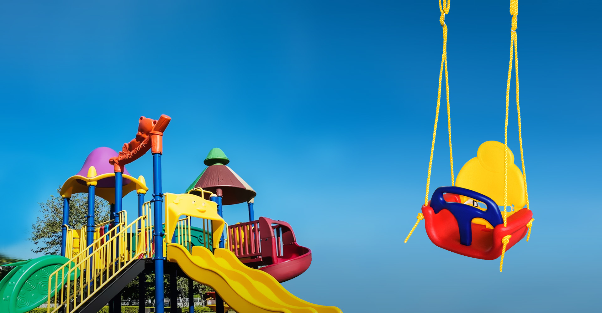 Our products are mainly plastic swing sets wood swing sets