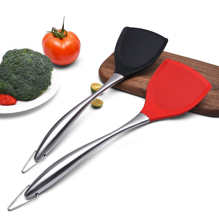 Stainless steel handle silicone spoon and spatula