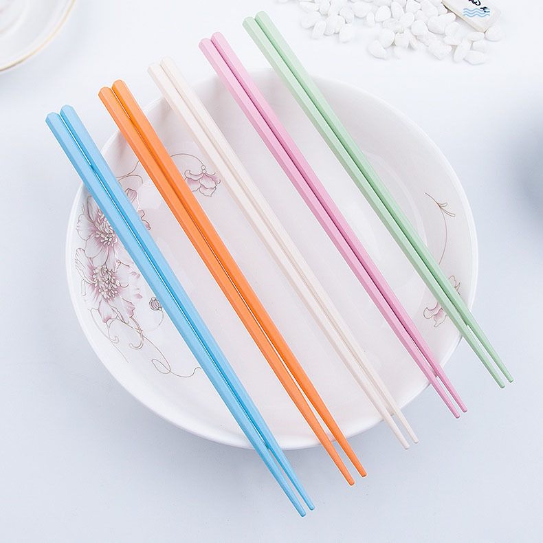 Five-color hexagonal alloy chopsticks