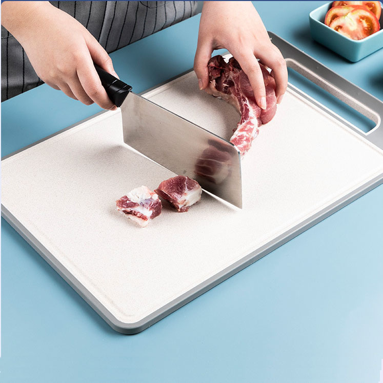 L-shaped handle wheat fiber chopping board