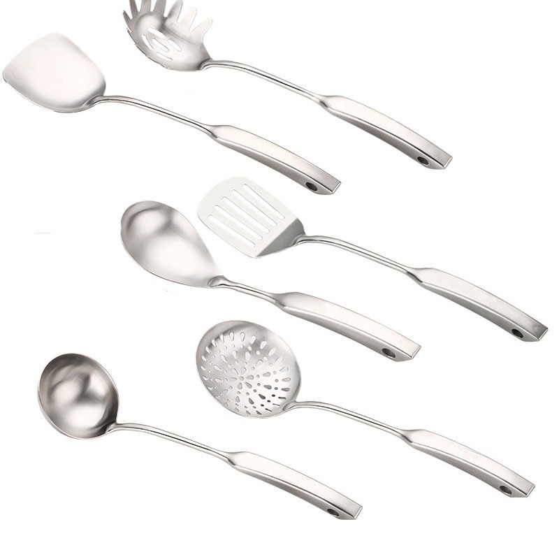 Stainless steel thick-handled spoon and spatula