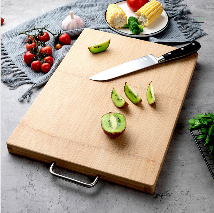 3cm thickened non-slotted whole bamboo chopping board