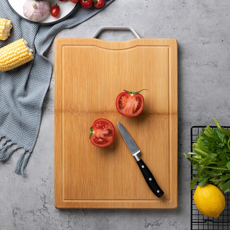 Thickened whole bamboo chopping board with slots