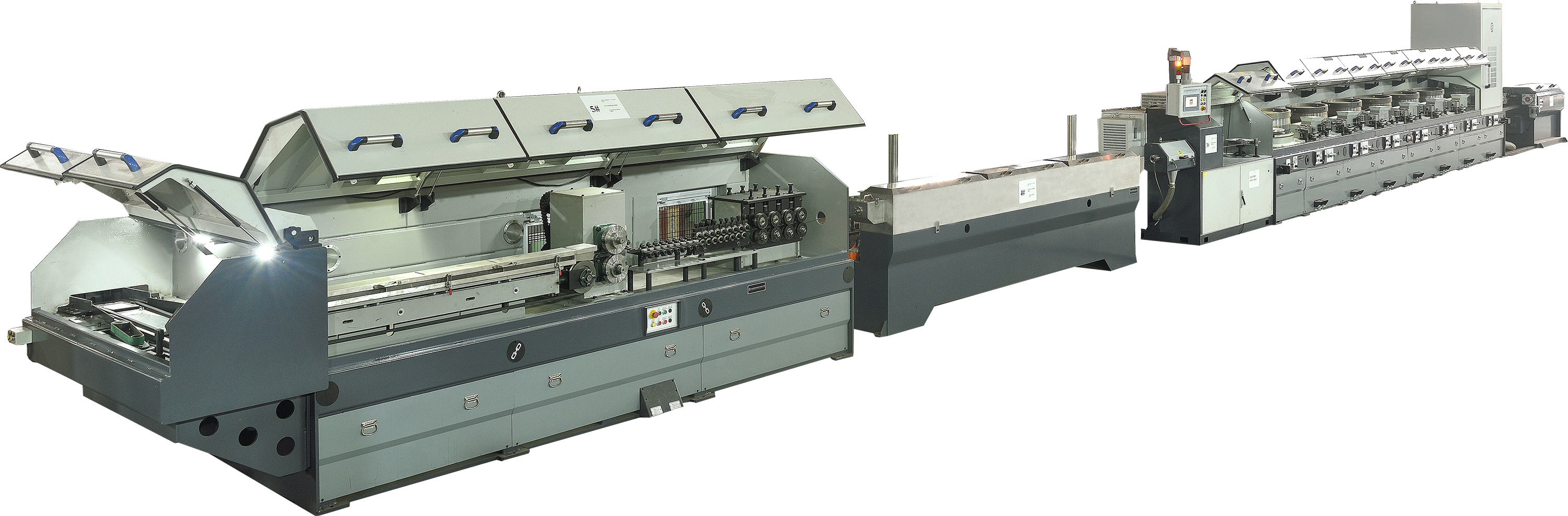 High speed wire cutting machine production line for combined welding rod and core production