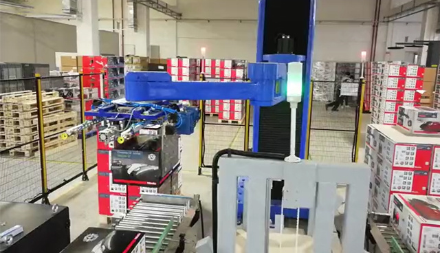 Gas shielded welding wire automatic packaging line - palletizing