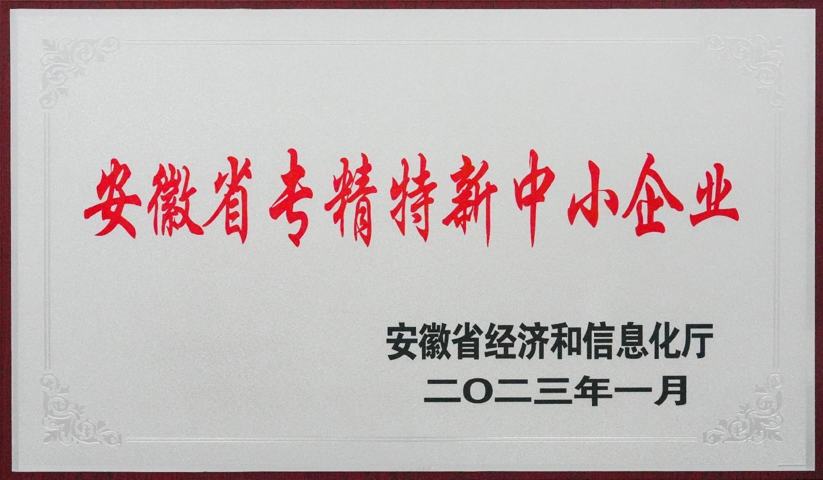 安徽省专精特新中小企业 安徽省专精特新中小企业