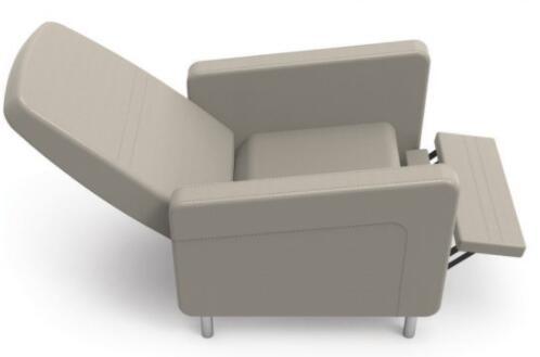 Locking gas spring for reclining armchairs for seniors in hospital
