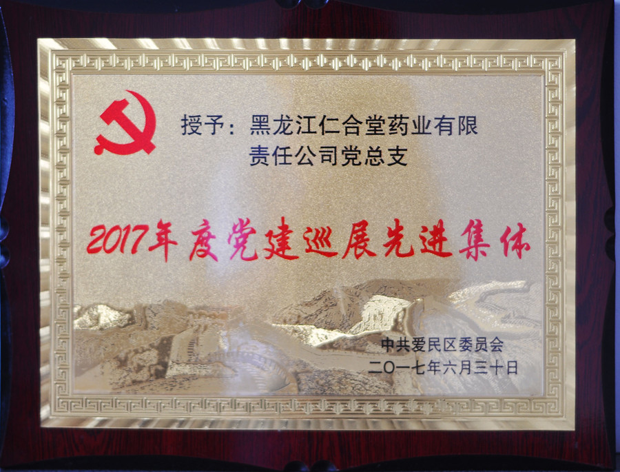 仁合堂药业党总支荣获2017年度党建巡展先进集体