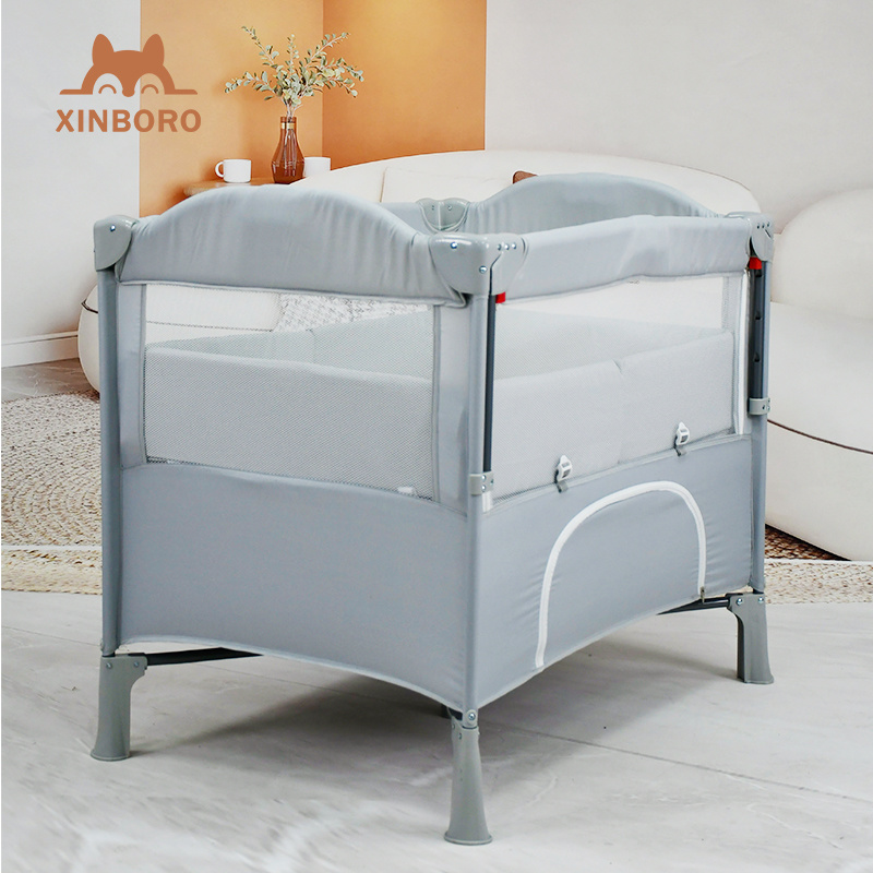 Profession Custom kids' Playpens for todlers Foldable With Side zipper door Baby Cribs Fence Baby Playpens