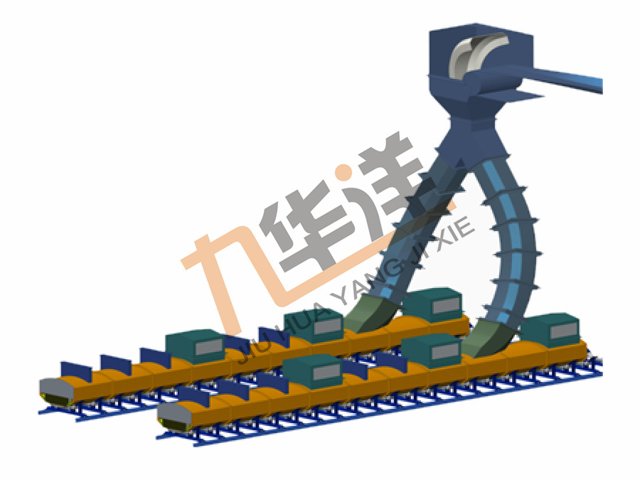 Curved anti-blocking dust suppression blanking pipe