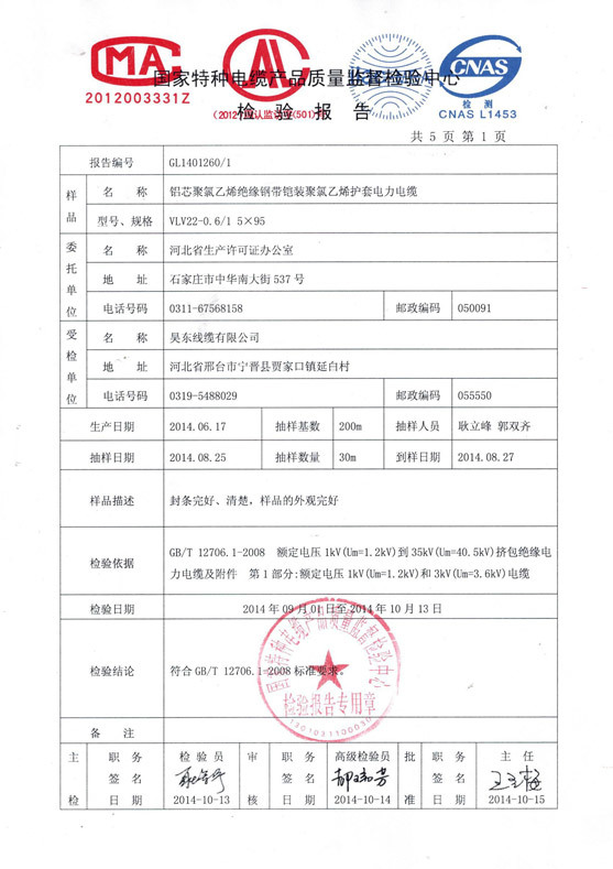檢驗(yàn)報(bào)告