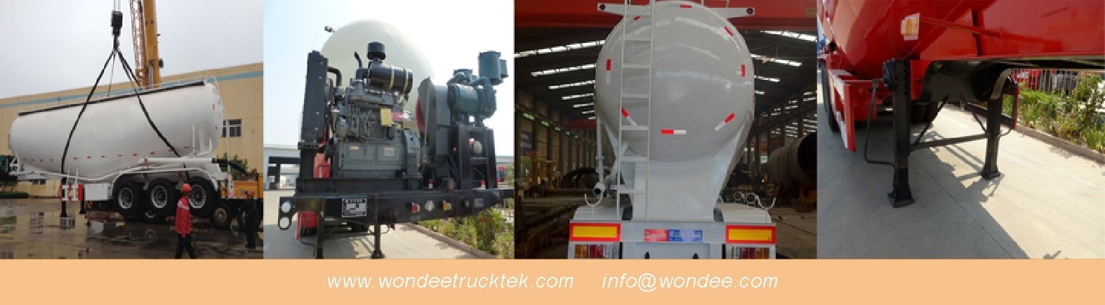 WONDEE 3-axle 40T 35CBM Bulk Powder Tanker Semi Trailer
