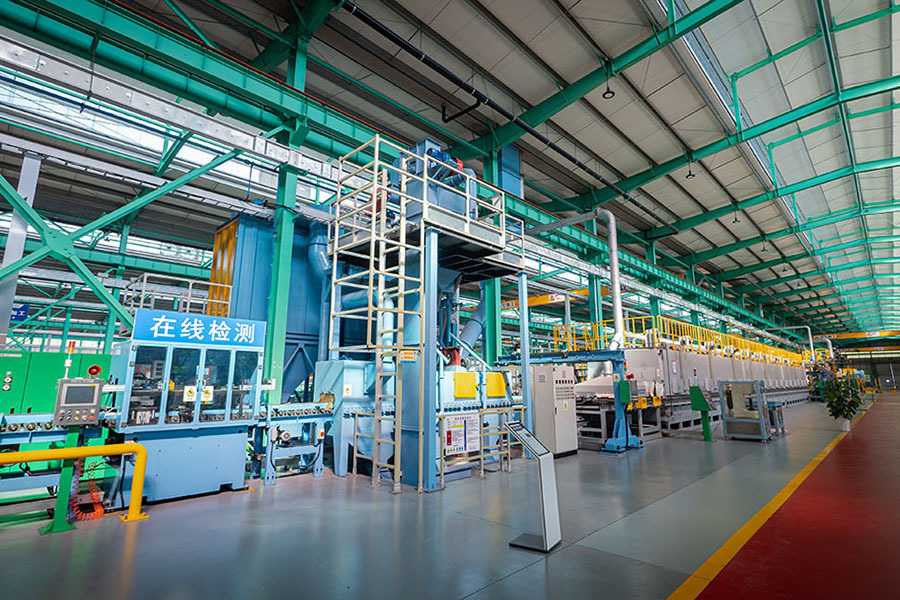 Online testing and shot blasting equipment