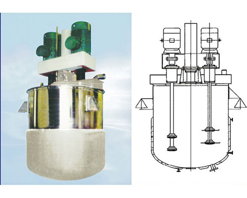 Hydraulic lifting double shaft high speed dispersion kettle