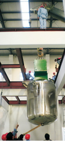 Equipment hoisting in place