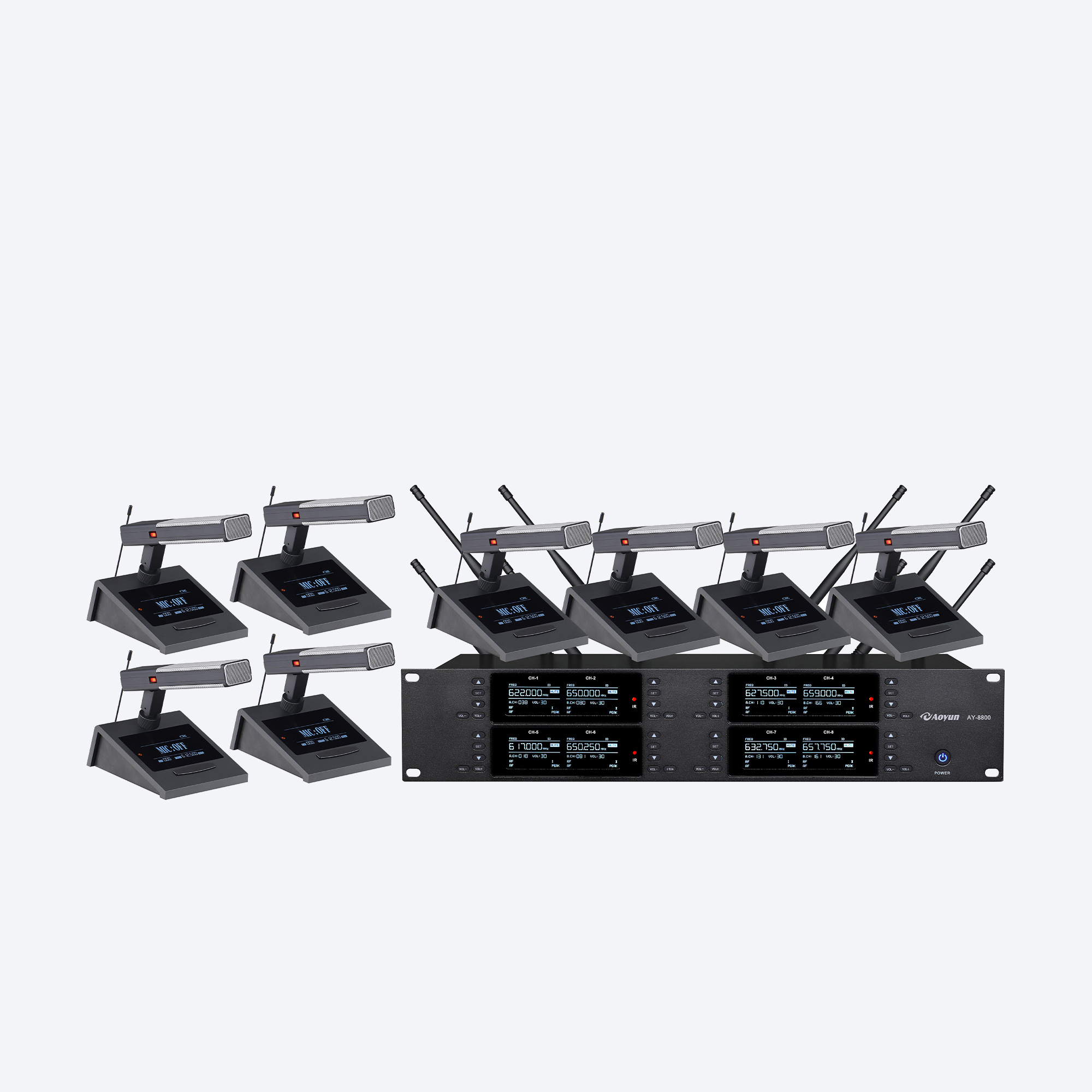 UHF频段一拖八无线会议系统