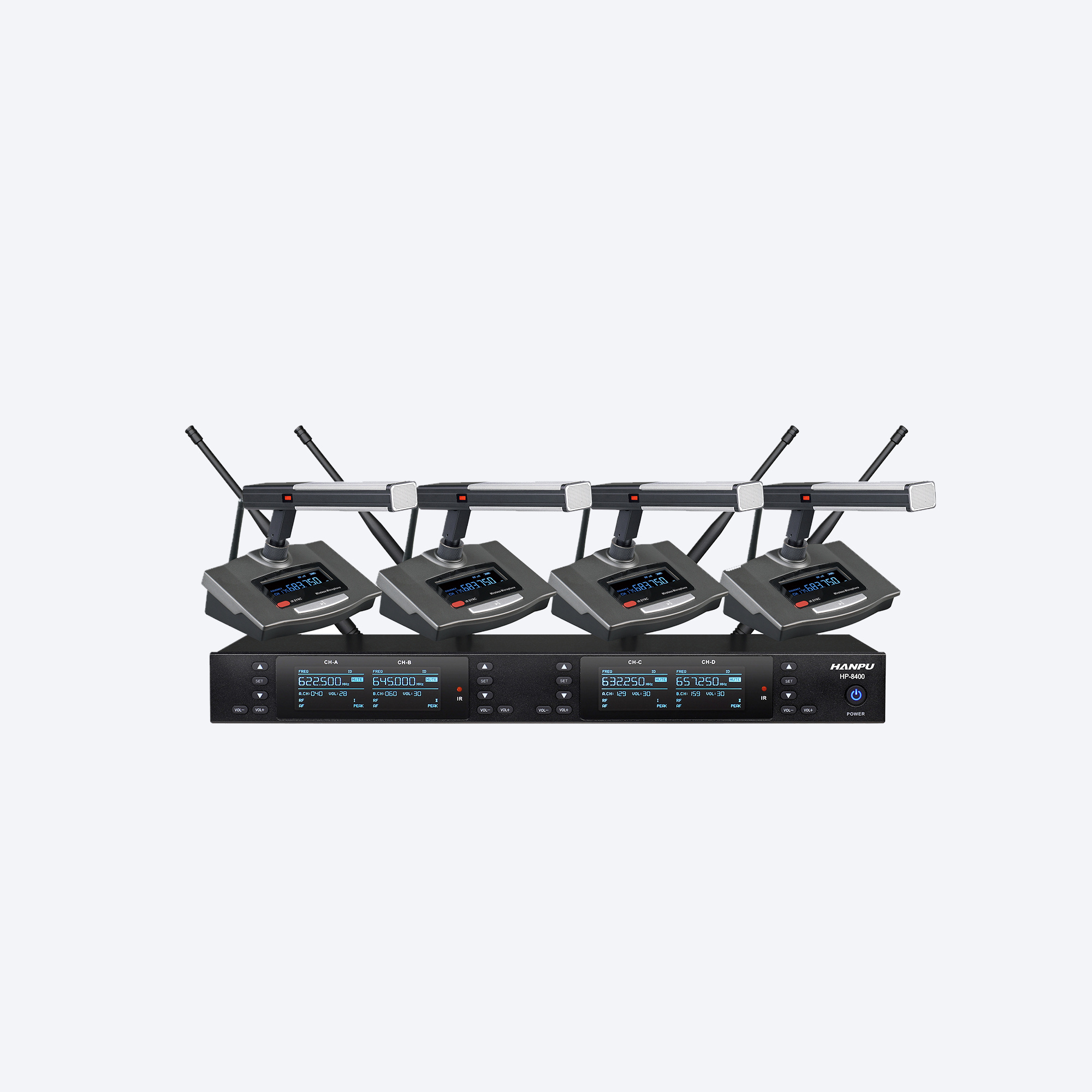 UHF Band One Drag Four Wireless Conference System