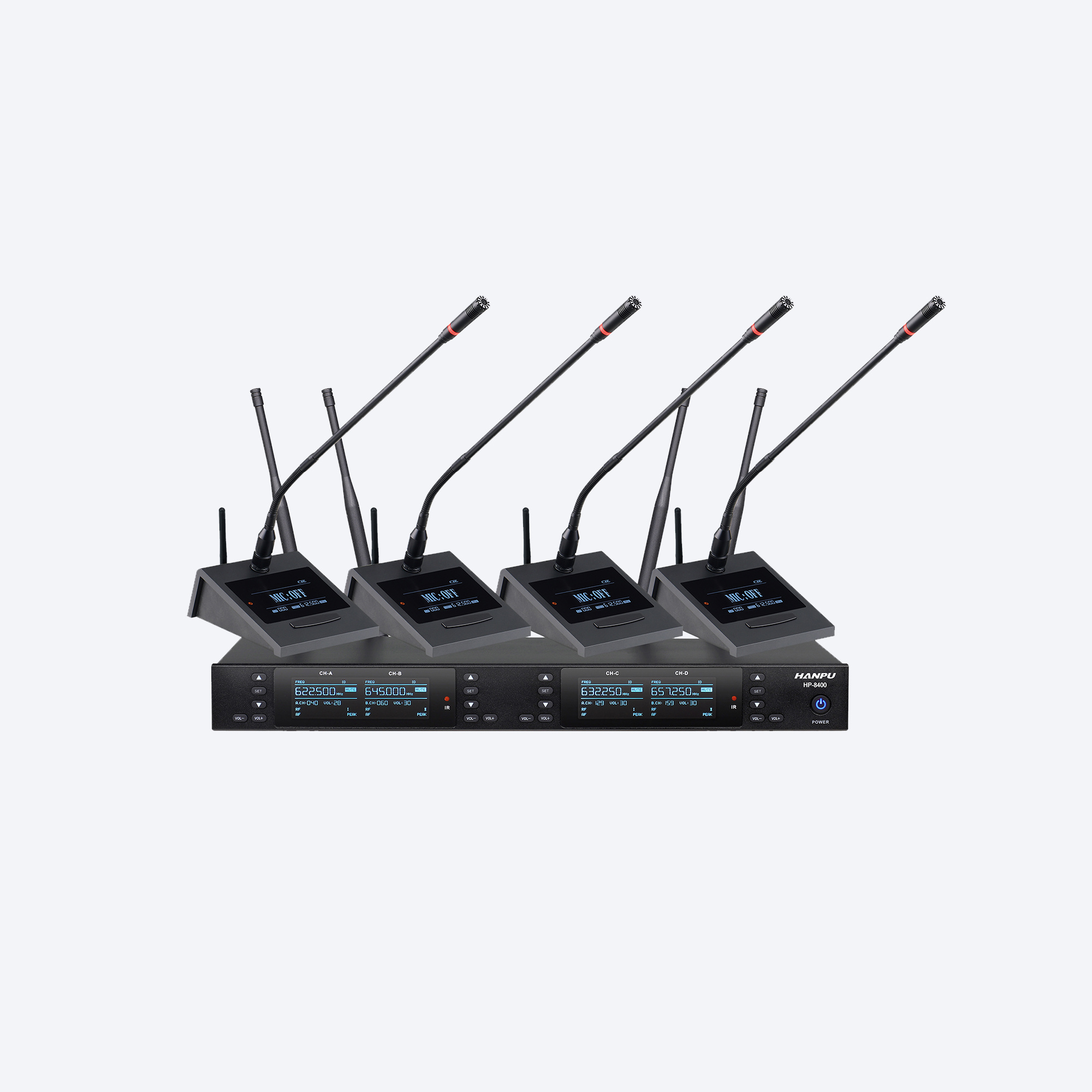 UHF Band One Drag Four Wireless Conference System