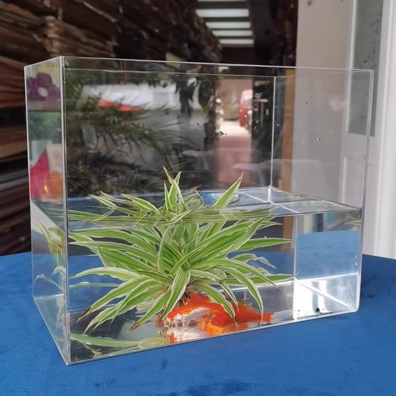 亚克力高透明桌面鱼缸展示收纳储物养鱼水槽定制模型防尘罩盒子