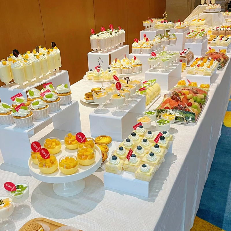 甜品台自助餐台食物展示架水波纹亚克力冷餐点心茶歇摆台摆件套装