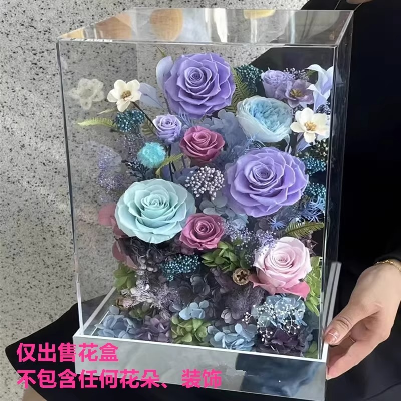 永生花真花高级感玫瑰礼盒家居摆件七夕情人节送女友闺蜜生日礼物
