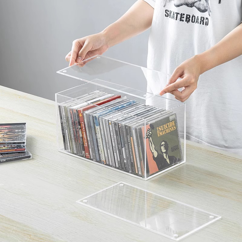 透明亚克力家用dvd碟片cd盒子光盘收纳盒箱塑料专辑游戏碟储存架
