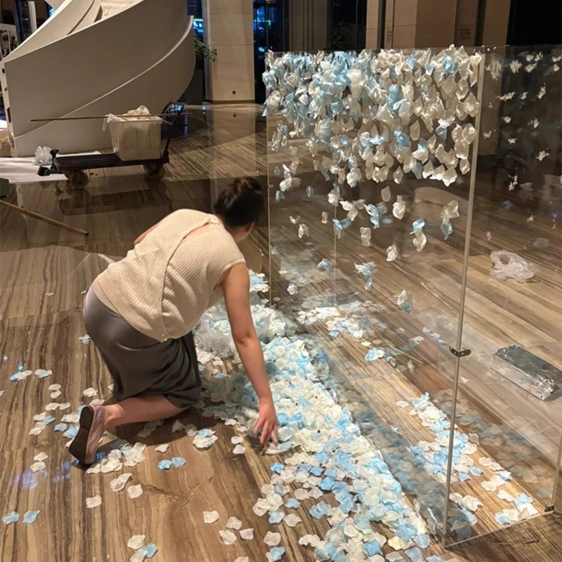 ins结婚礼亚克力迎宾牌水牌指引牌透明磨砂派对布置森系婚宴欢迎