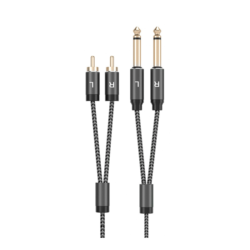 2 xRCA to 2 x 6.35mm(1/4 inch) cable