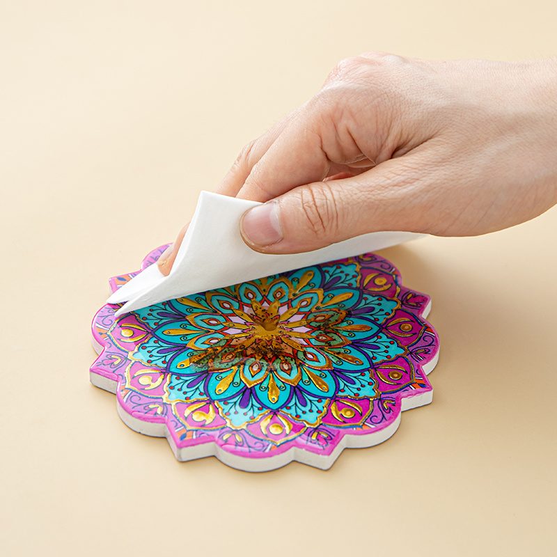 Petal-shaped ceramic coasters can be customized pattern embossed hot stamping sublimation set bulkunit price$0.22