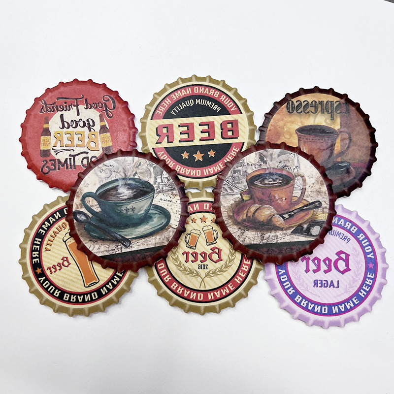 beer bottle cap shape can be customized pattern coaster placemat wholesale manufacturers factoryunit price$0.28