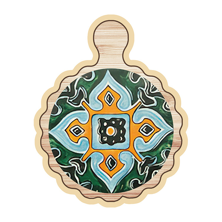 Table tennis racket shape heat transfer printing can be customized ceramic placemat unit price$0.68