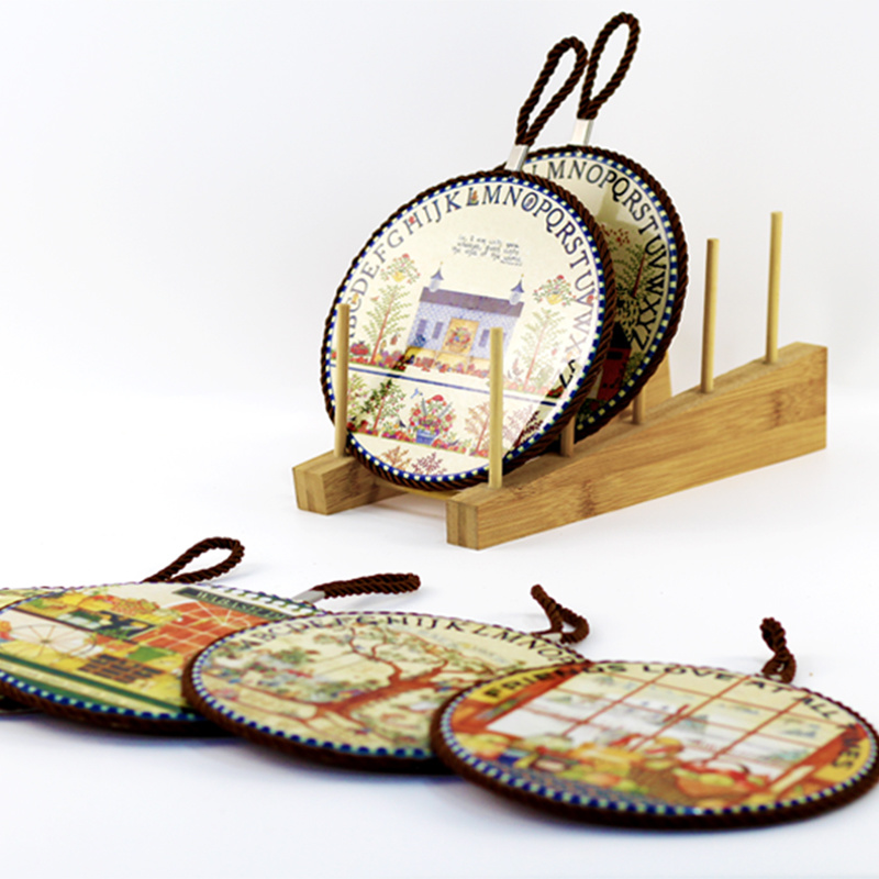 Circular ceramic can be customized sublimated printed pattern coasters wholesale unit price$0.68