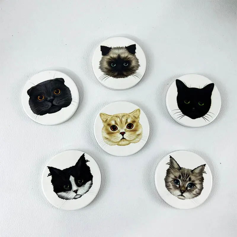 Ceramic round fridge magnet unit price$0.29