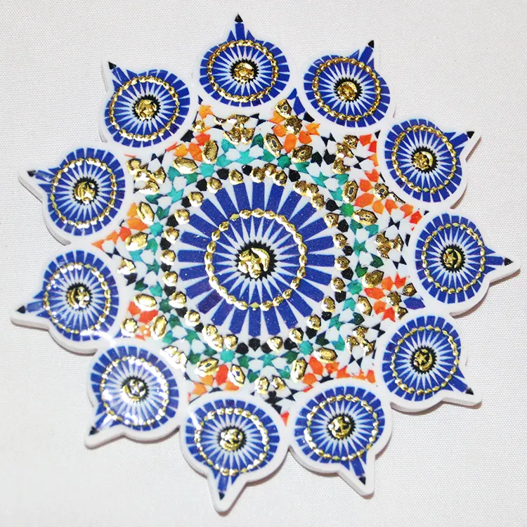 Bronzing craft lace ceramic can be customized patterned coasters unit price$0.36