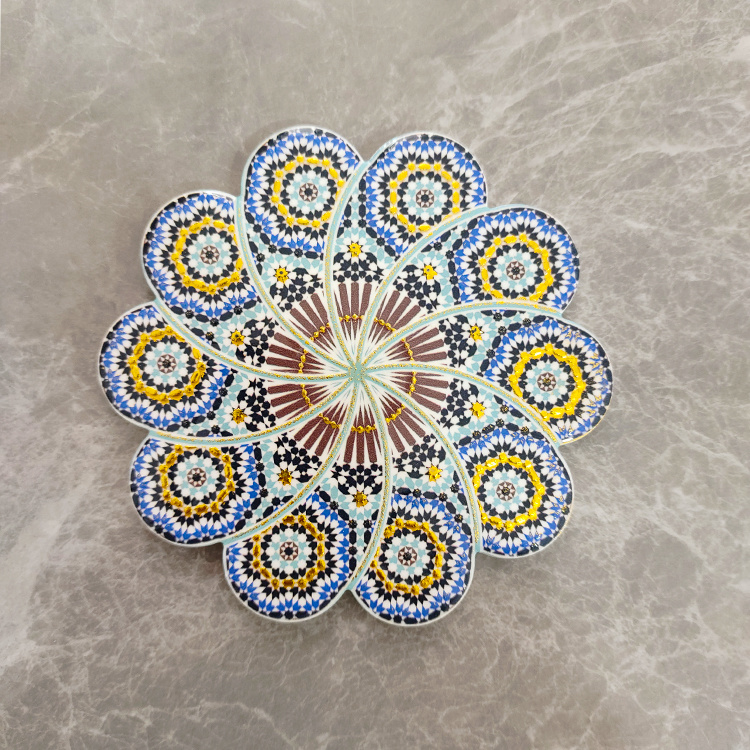 Plum blossom shape pattern can be customized embossed hot stamping coaster placemat wholesale manufacturersunit price$0.36