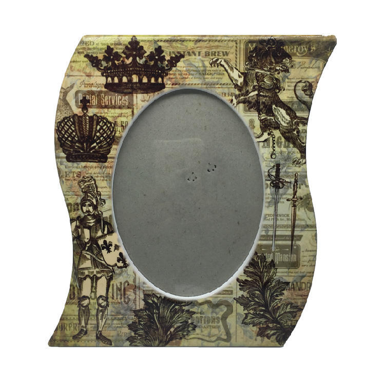 Custom geometric ceramic oval family stand wedding picture design gift photo frame unit price$0.78