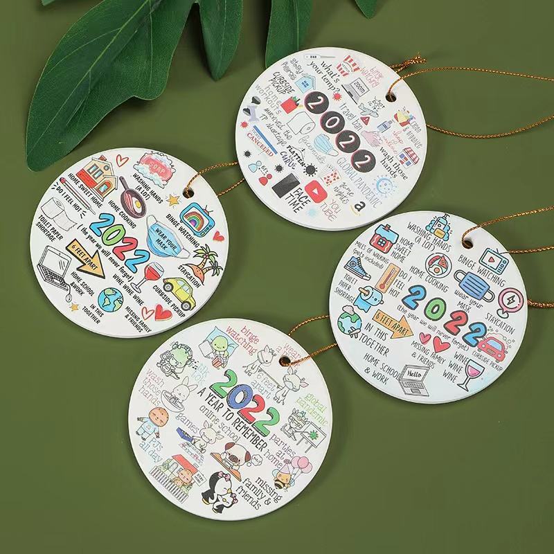Personalised Custom Round Sublimation Blank Ceramic Ornaments unit prcie0.29