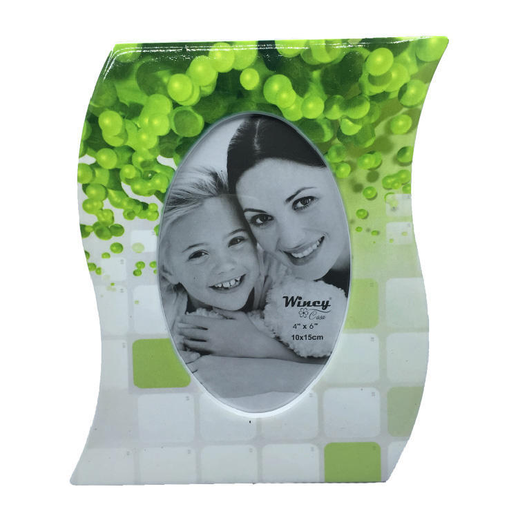 New design custom printed pattern ceramic stand picture photo frames unit price $0.78