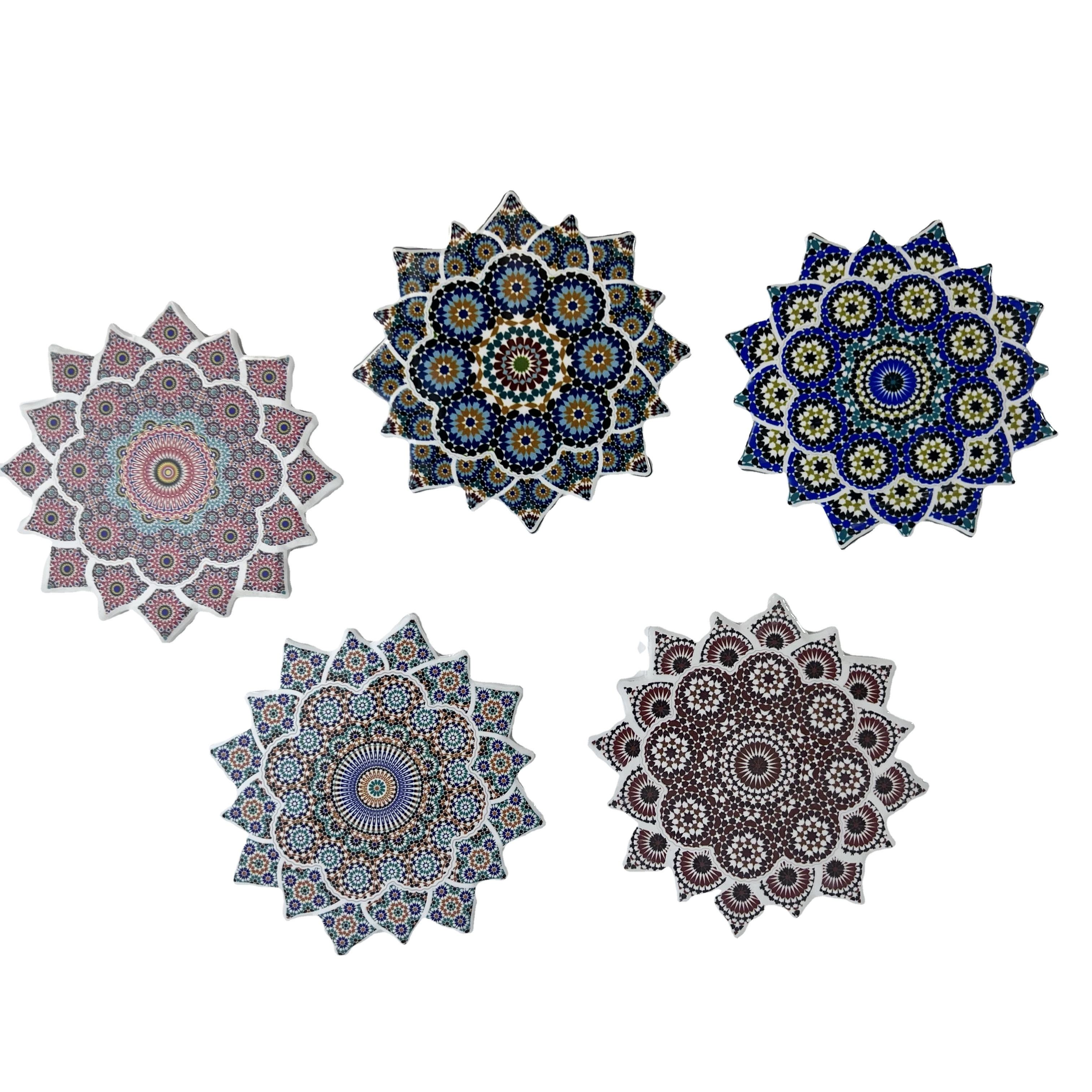 Manufacturers direct sales pointy ceramic coasters kitchen supplies drink pads can be customized patterns unit price$0.28