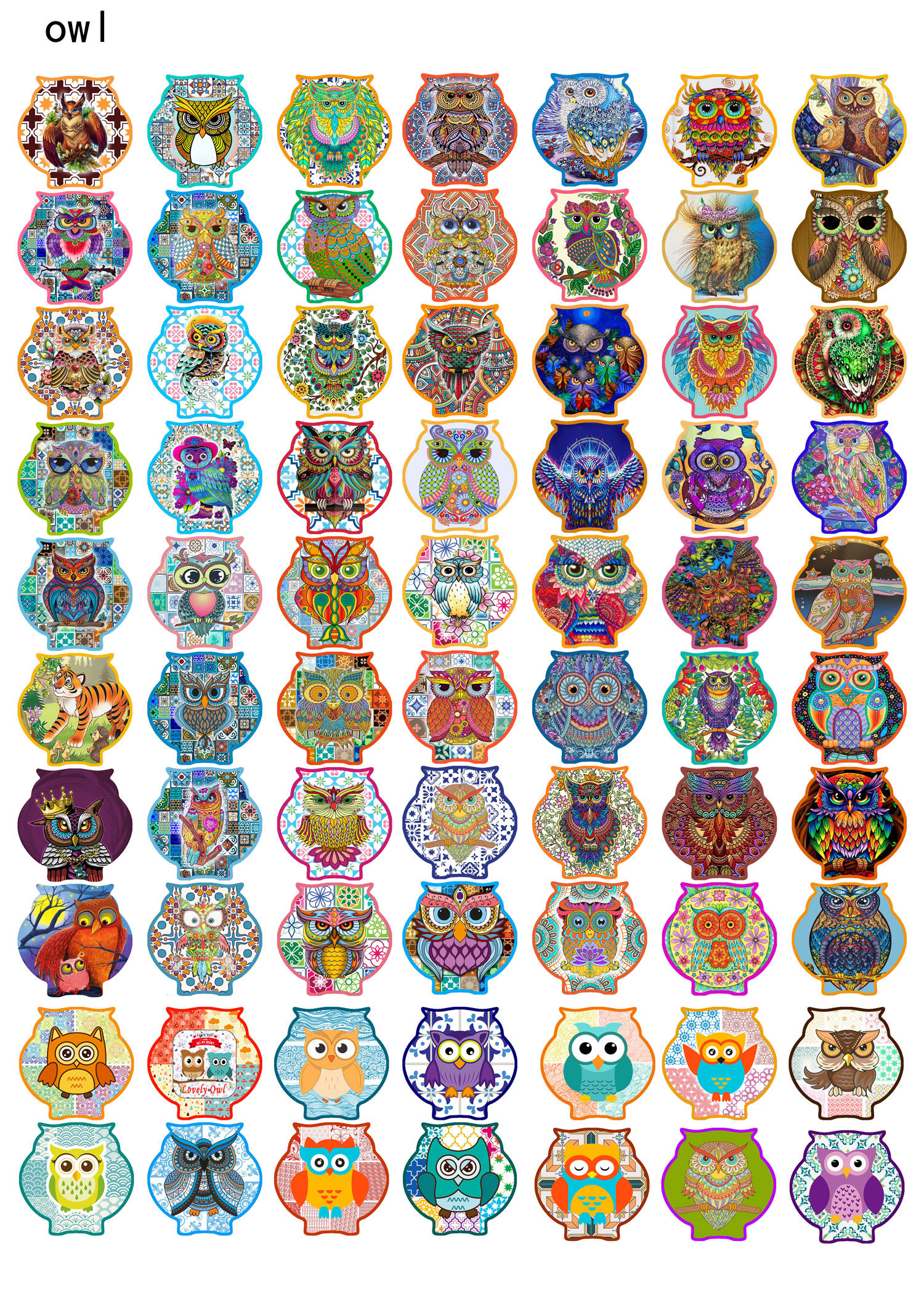 Personalized owl-shaped ceramic coasters can be customized embossed embossed gold sublimation printing set wholesale unit price$0.36