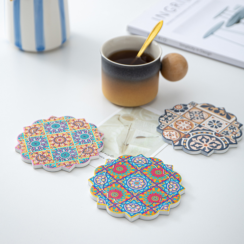 Water-absorbing and heat-insulating ceramic coaster unit price$0.33